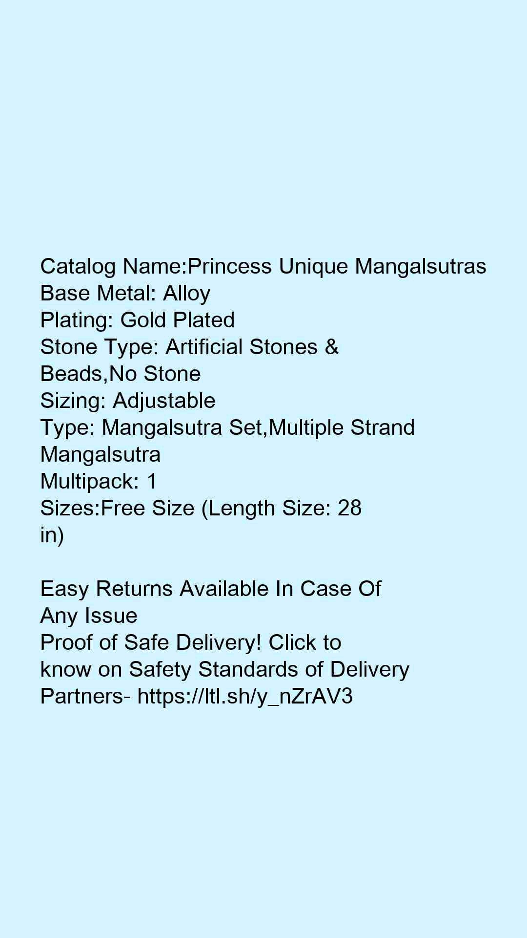 Princess Unique Mangalsutras - Faritha