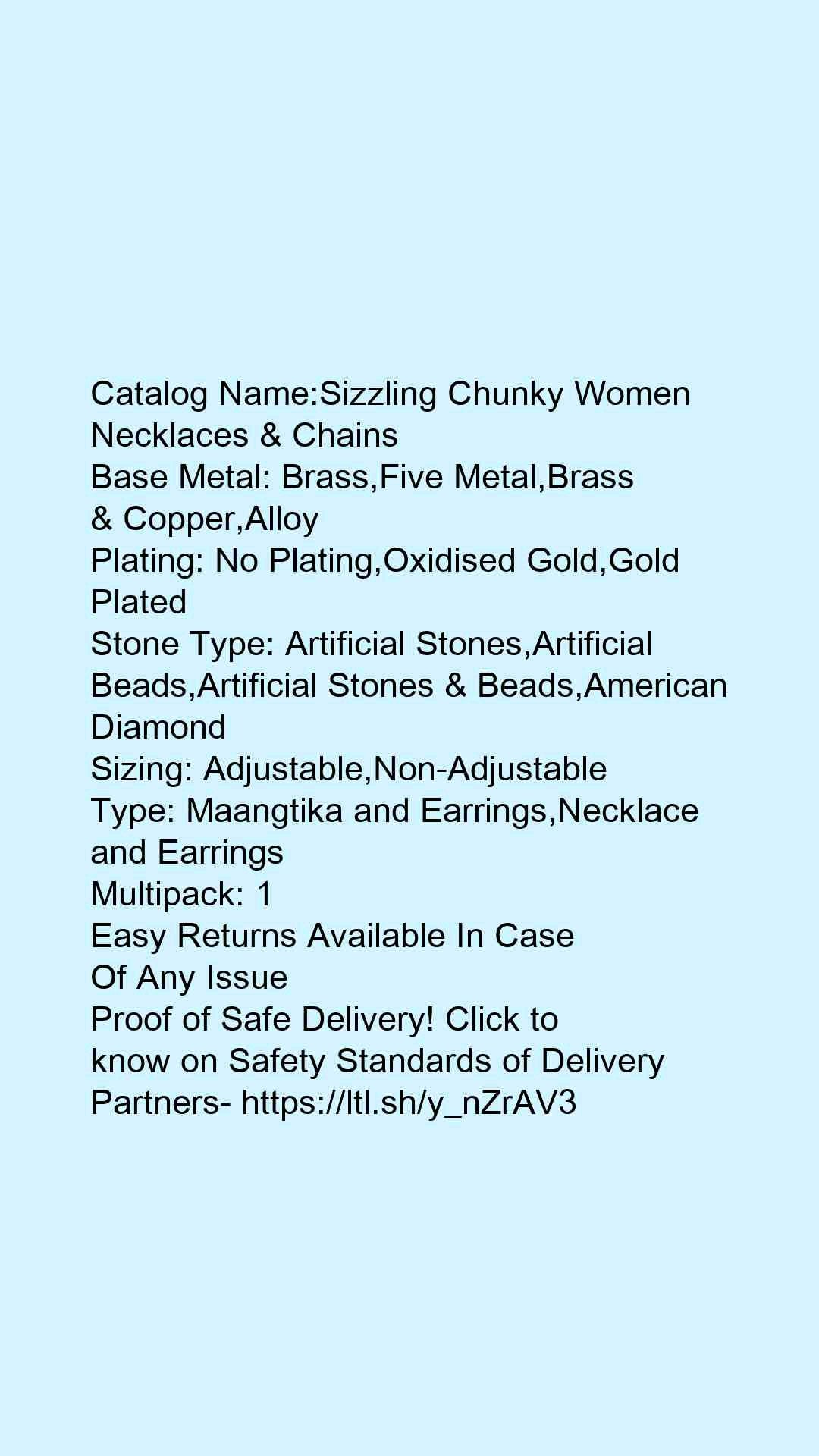 Sizzling Chunky Women Necklaces & Chains - Faritha