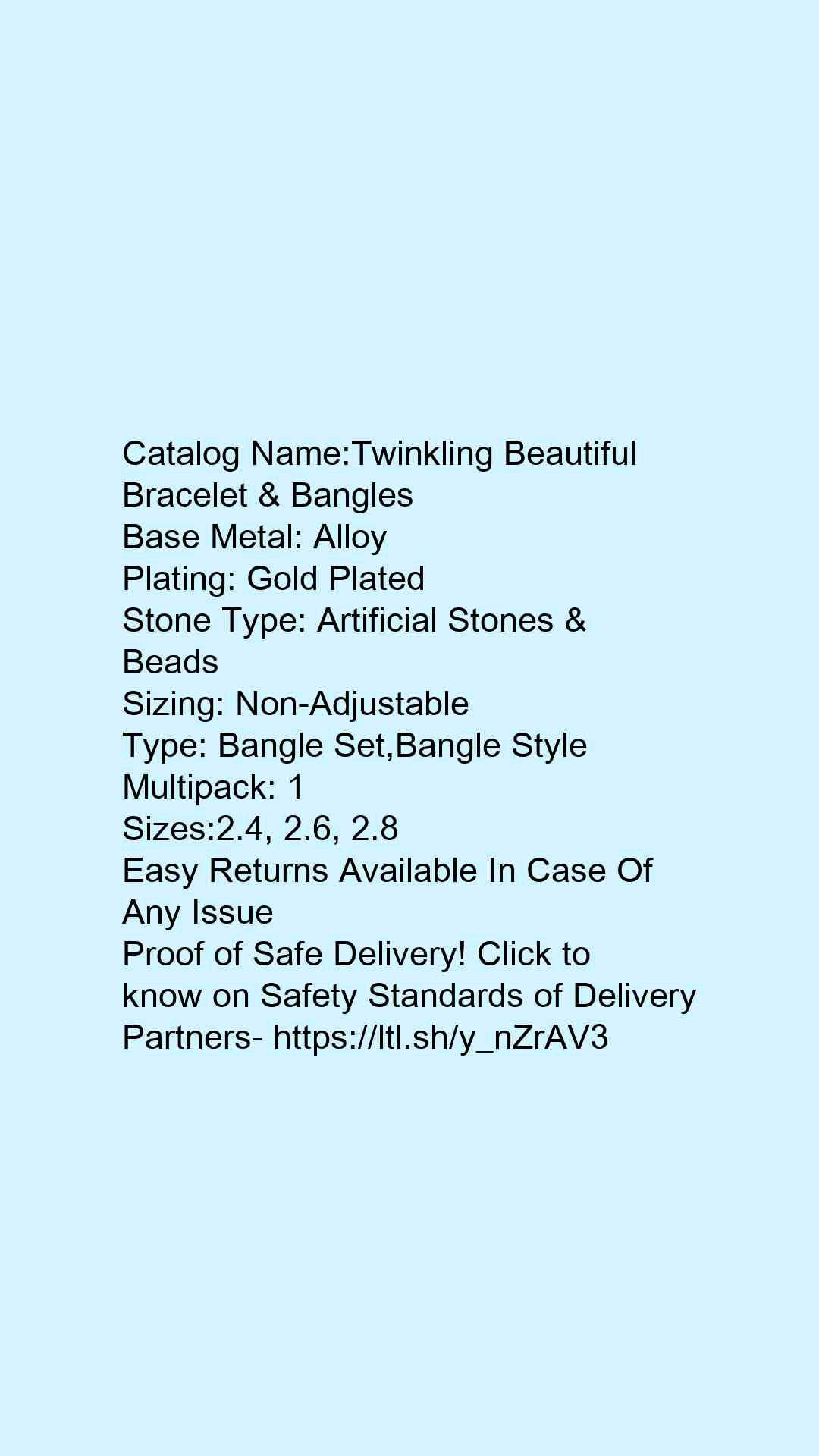 Twinkling Beautiful Bracelet & Bangles - Faritha