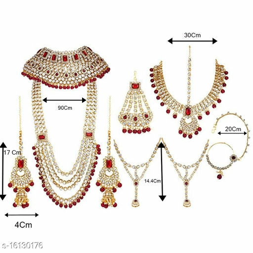 Red Studded Bridal Set - Faritha