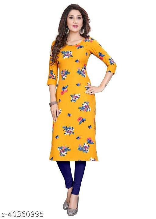 Women's American Crepe A-Line Readymade Kurti - Faritha
