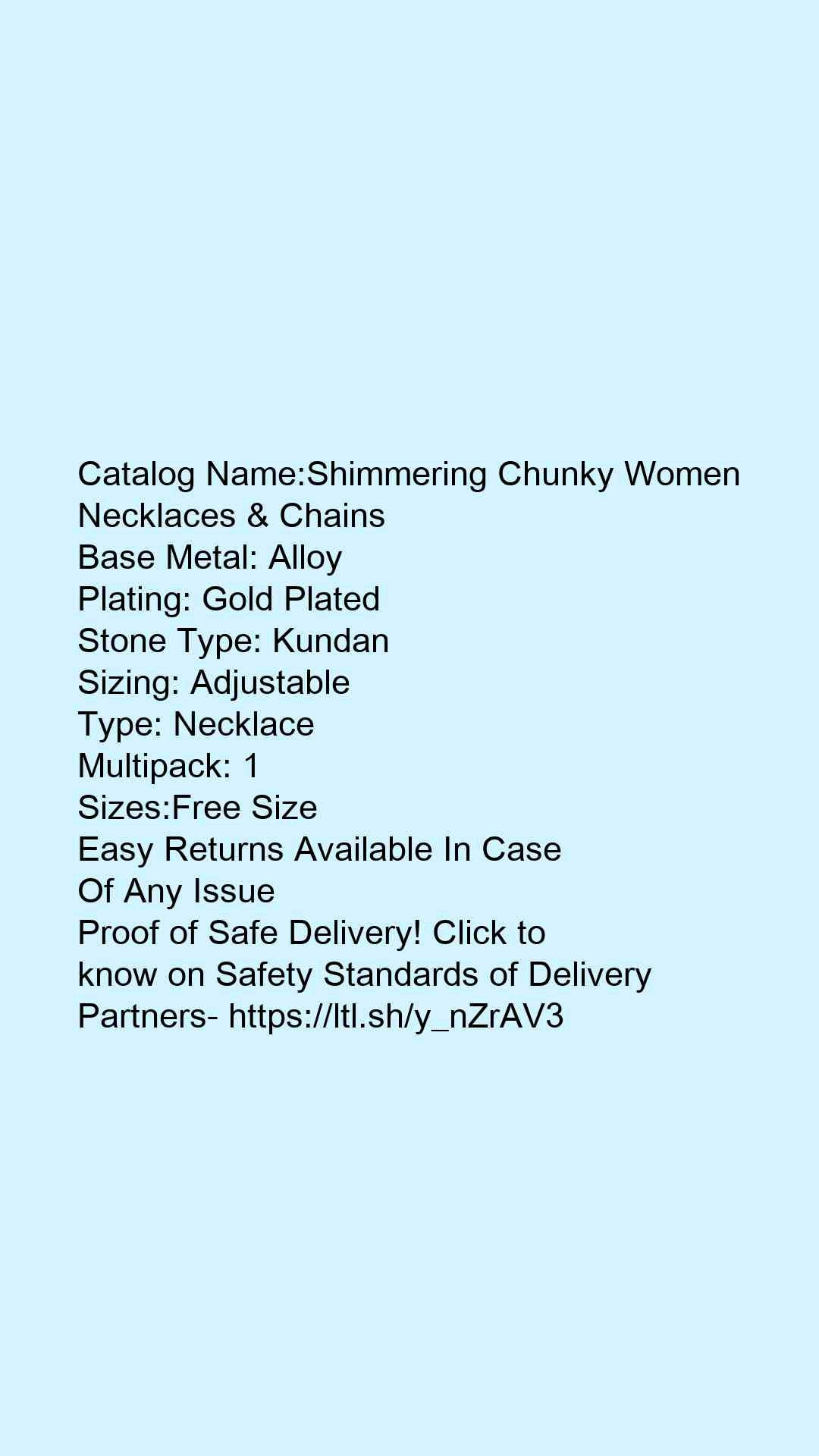 Shimmering Chunky Women Necklaces & Chains
