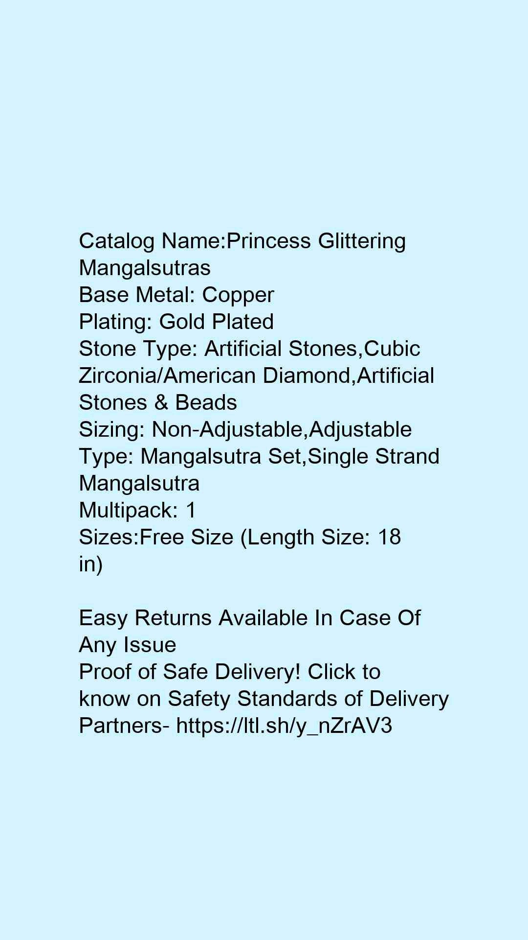 Princess Glittering Mangalsutras - Faritha