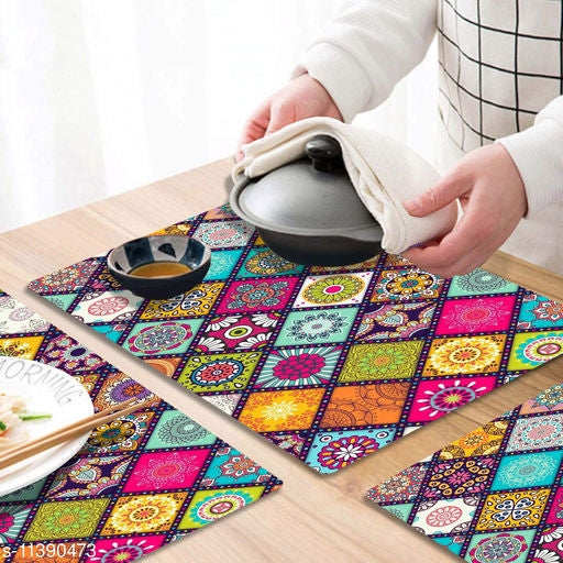 PVC Printed Water and Heat-Proof Table Placemat (Set of 6)* - Faritha