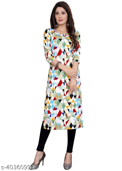 Women's American Crepe A-Line Readymade Kurti - Faritha