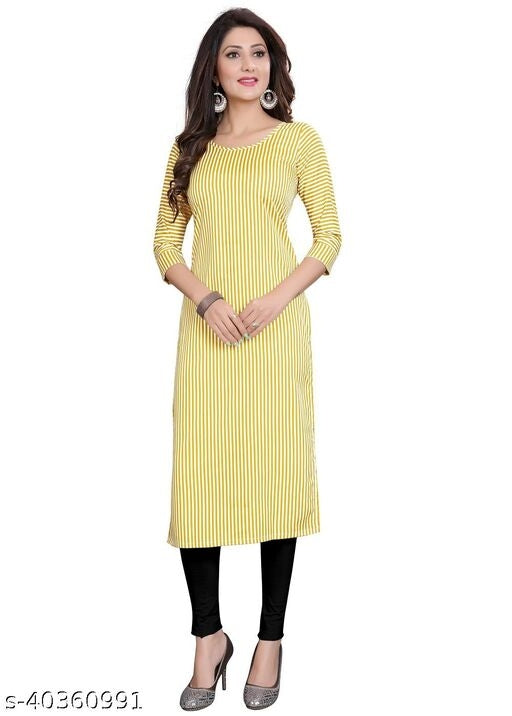 Women's American Crepe A-Line Readymade Kurti - Faritha