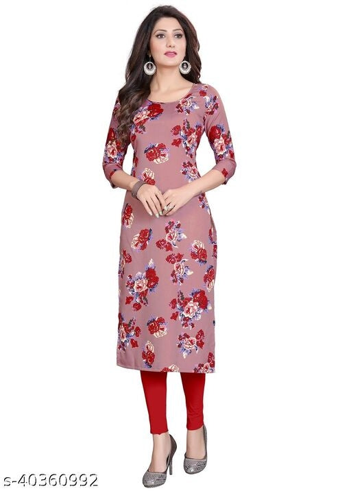 Women's American Crepe A-Line Readymade Kurti - Faritha