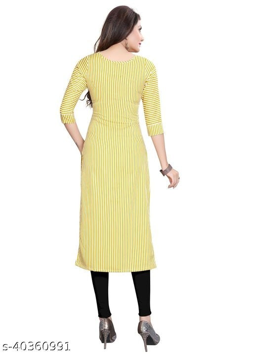 Women's American Crepe A-Line Readymade Kurti - Faritha