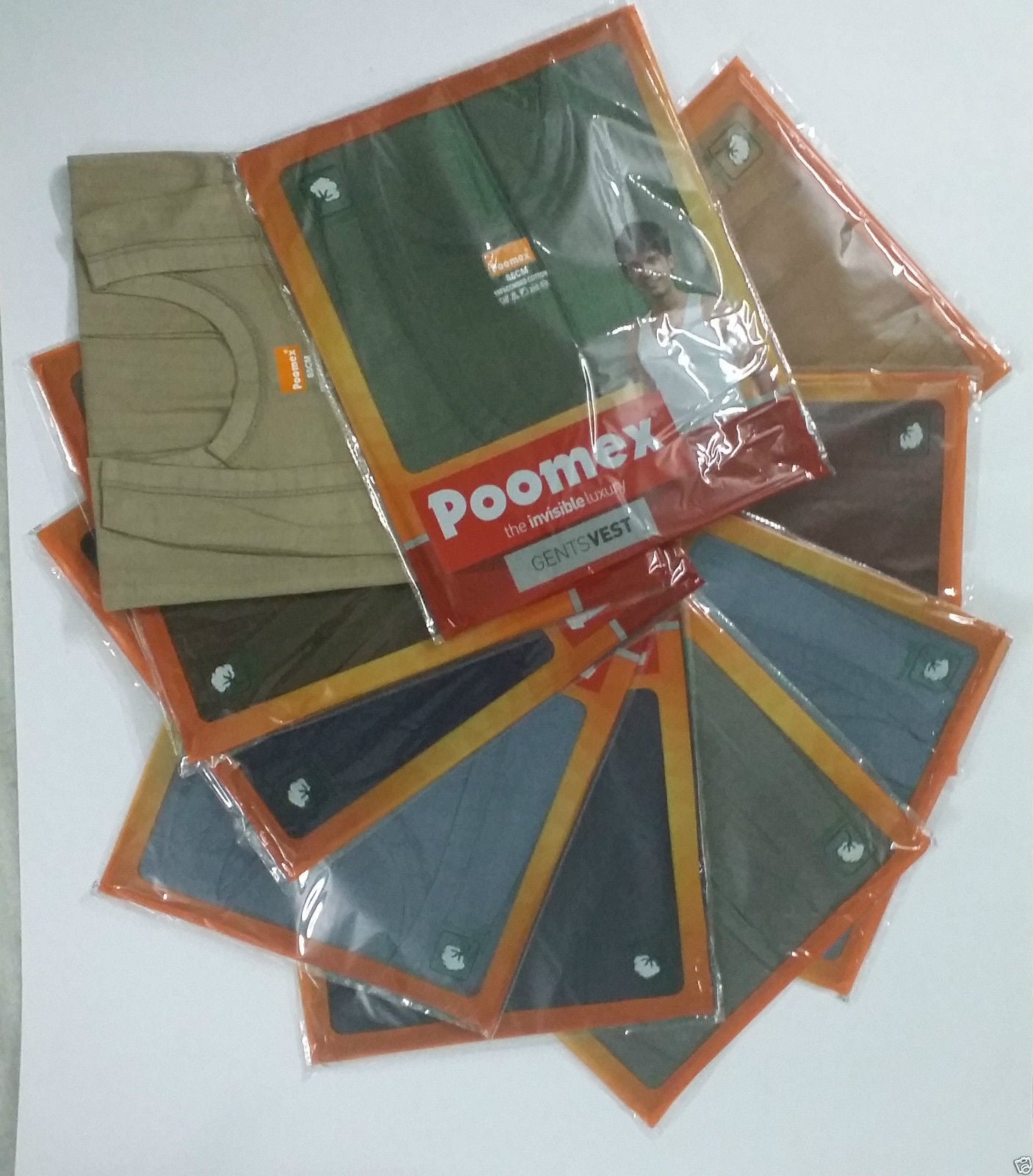 Poomex Gents Golden Colour Vest (Sleeveless & Half Sleeve)