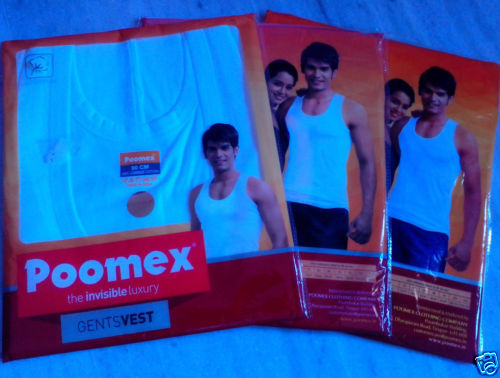 Poomex Gents White Premium Luxury Fine Vest (Half Sleeve & Sleeveless) - Faritha