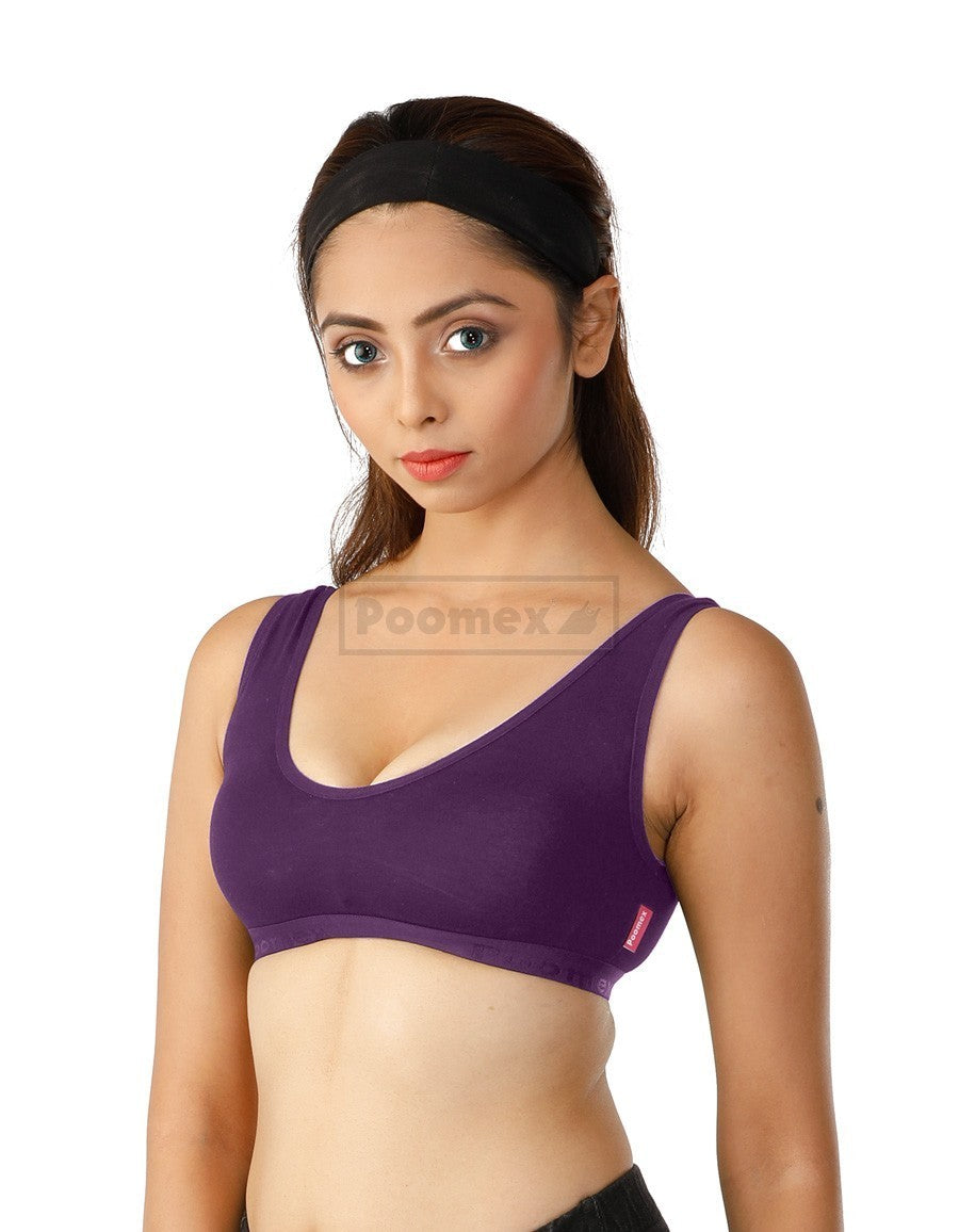 Poomex Sports Bra (Pack of 3) Apple Red, Coral, Plum Colours - Faritha