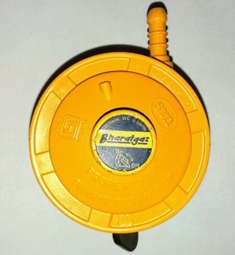Bhartah LPG Low Pressure Gas Regulator Suitable for Bharath Gas Cyclinder (Yellow Color) - Faritha