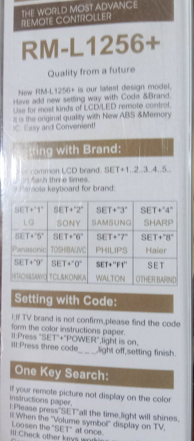 Multi Brand LED LCD TV Universal Remote Control  with You tube and Netflix - Faritha