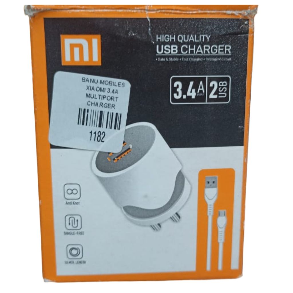 Mi 3.4 A 2Usb with 2Cable