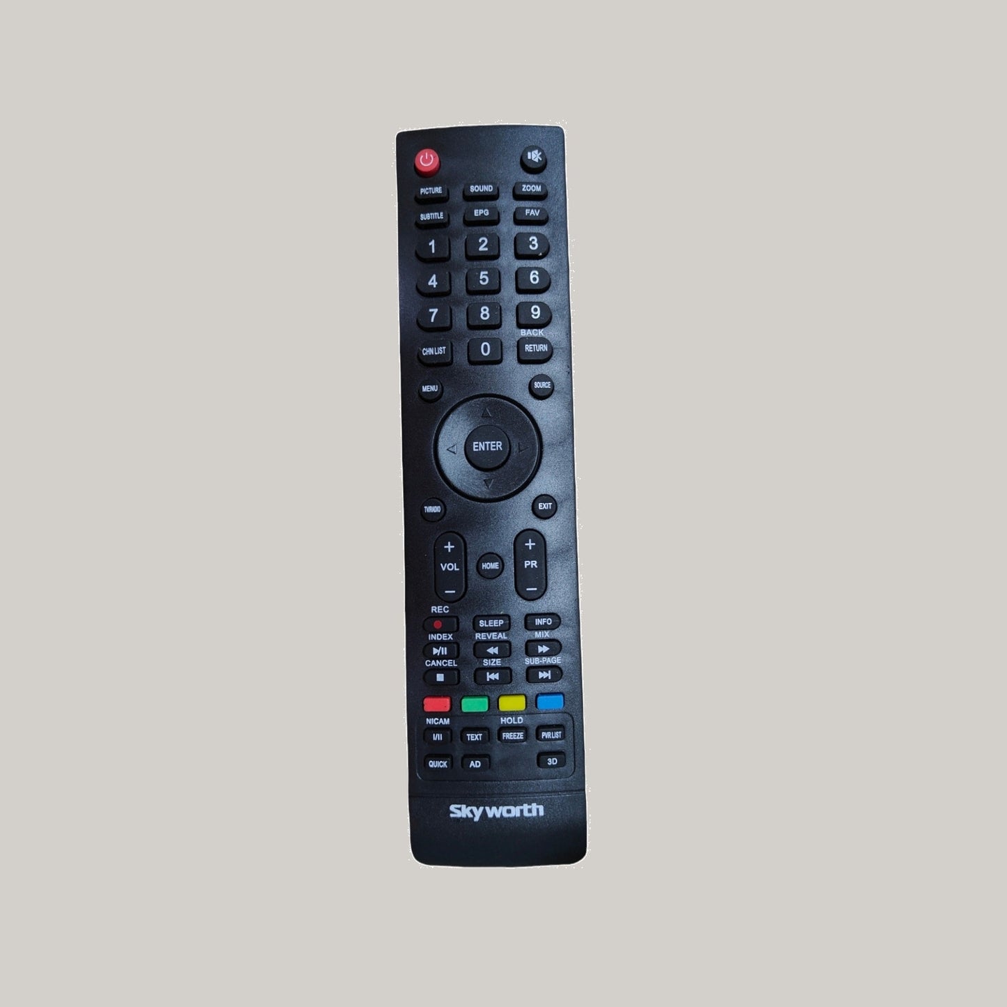 Skyworth LCD LED TV Remote Control — front view compatible India Faritha 2026