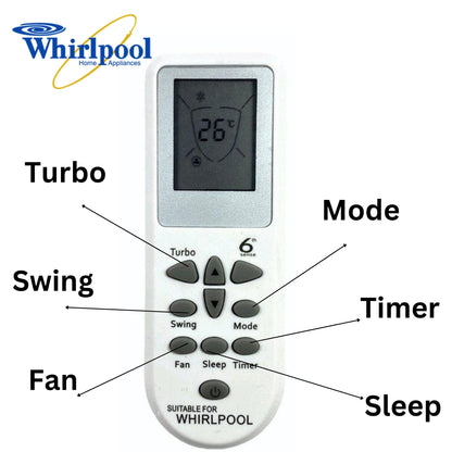 Whirlpool 6th sense Aircondition Remote (AC13)
