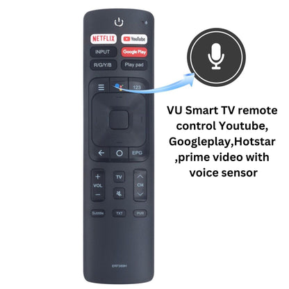 VU  Smart TV remote control Youtube, Googleplay,Hotstar ,prime video with voice sensor