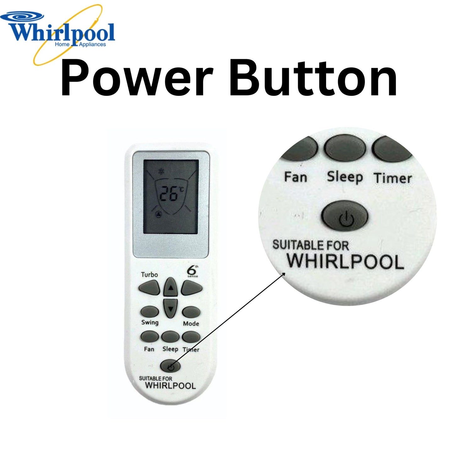 Whirlpool 6th sense Aircondition Remote (AC13)