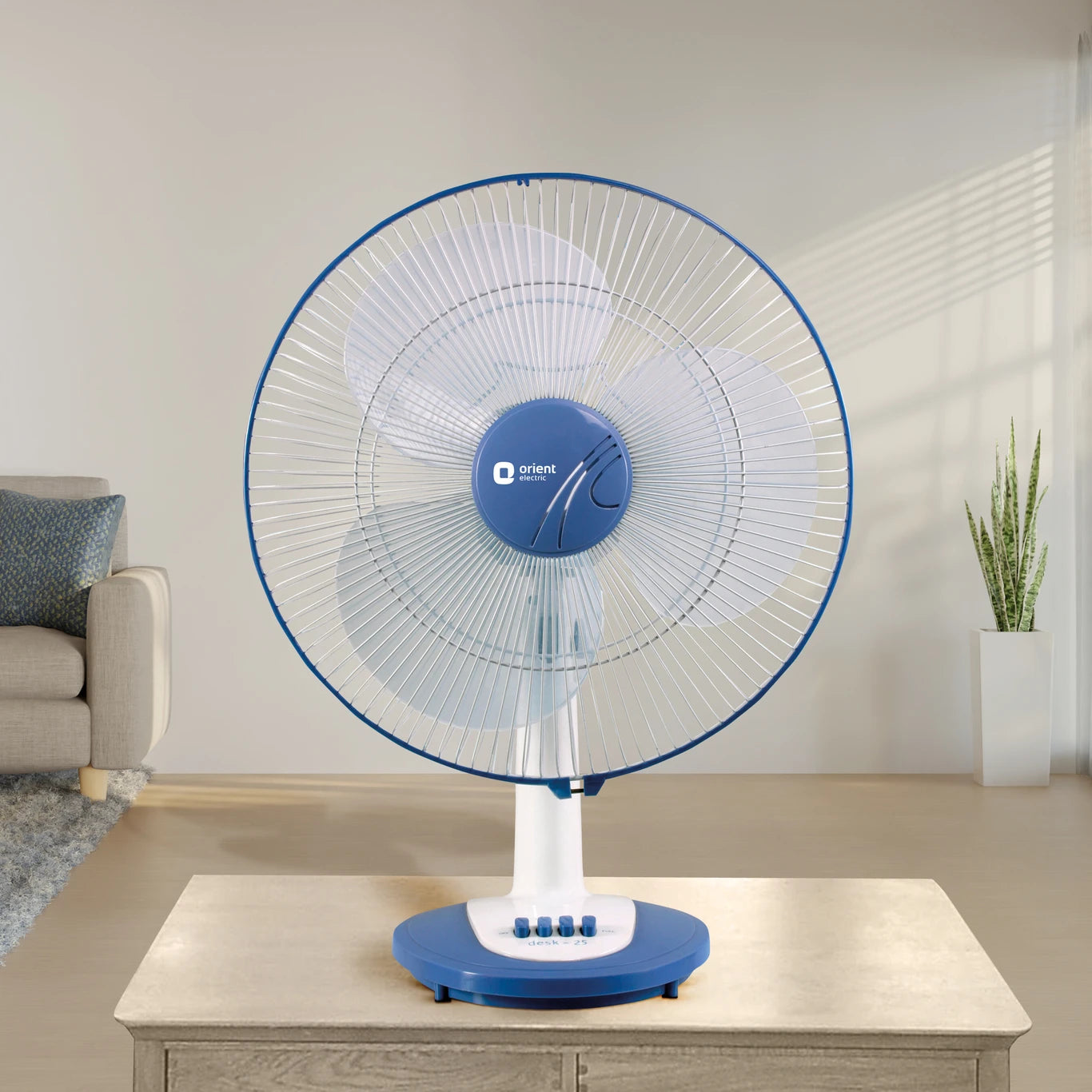 Orient Electric 400mm Desk 25 Table Fan Silent High Speed Blue #