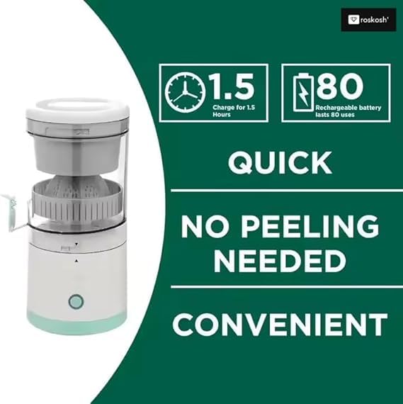 PRAVRUSHTI Portable Electric Citrus Juicer Rechargeable Mini Fruit Juicer #