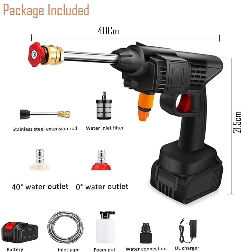 Oud Cordless Portable Wireless Pressure Washer Gun 48V for Car & Bike Cleaning #