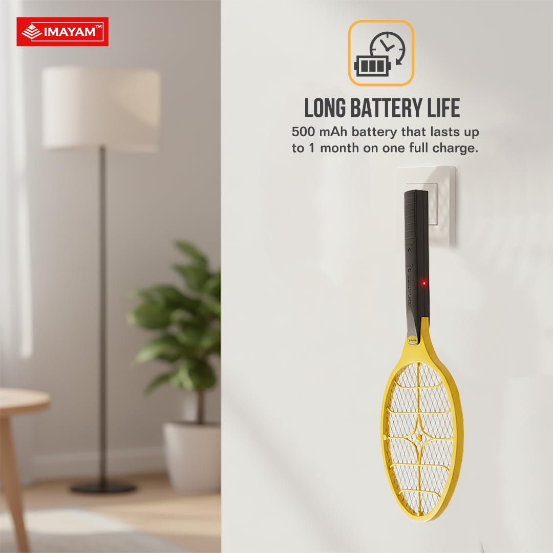 Fighter Rechargeable Mosquito Killer Bat Electronic Swatter Yellow Black #