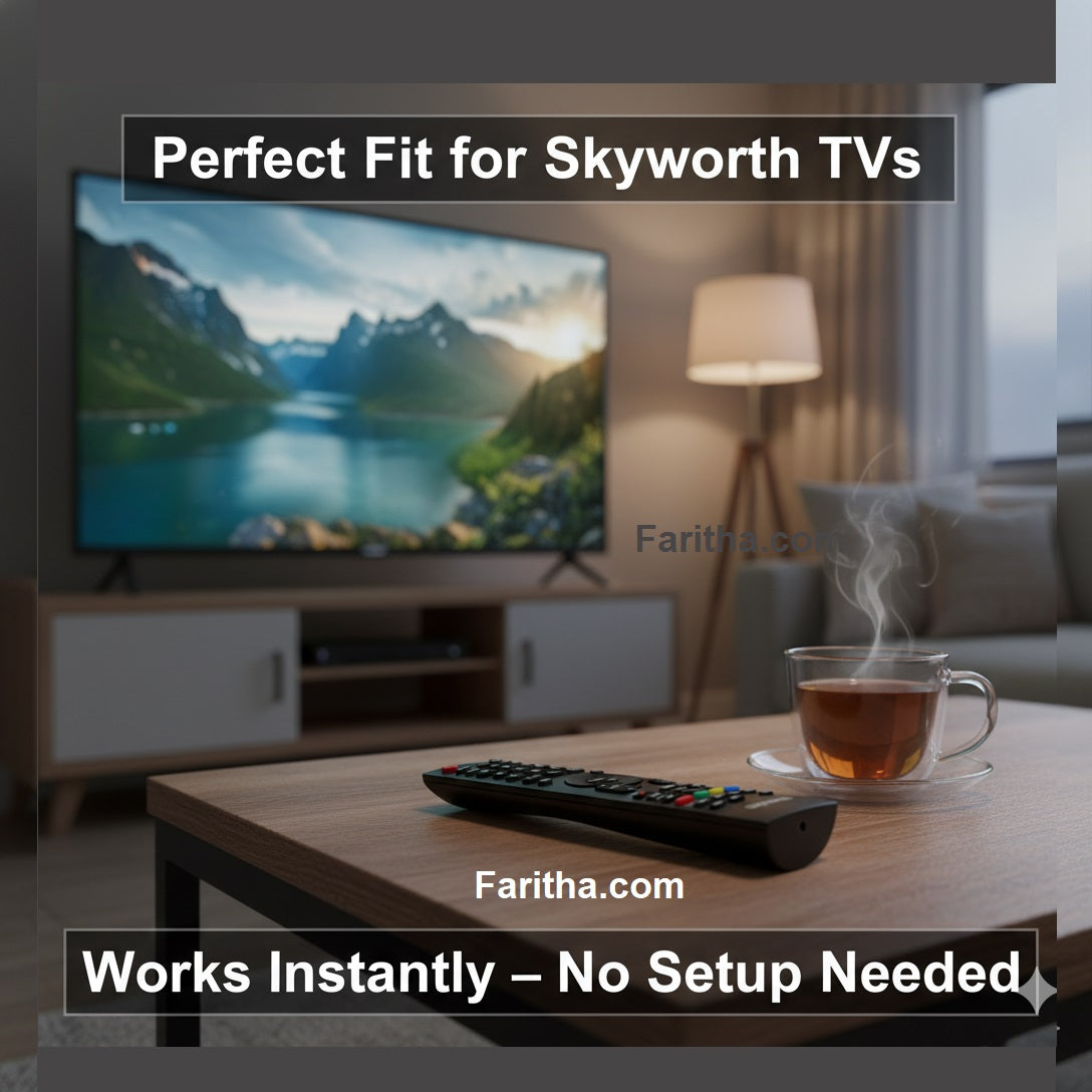 Skyworth LED TV Remote back view — 2 AAA batteries India Faritha