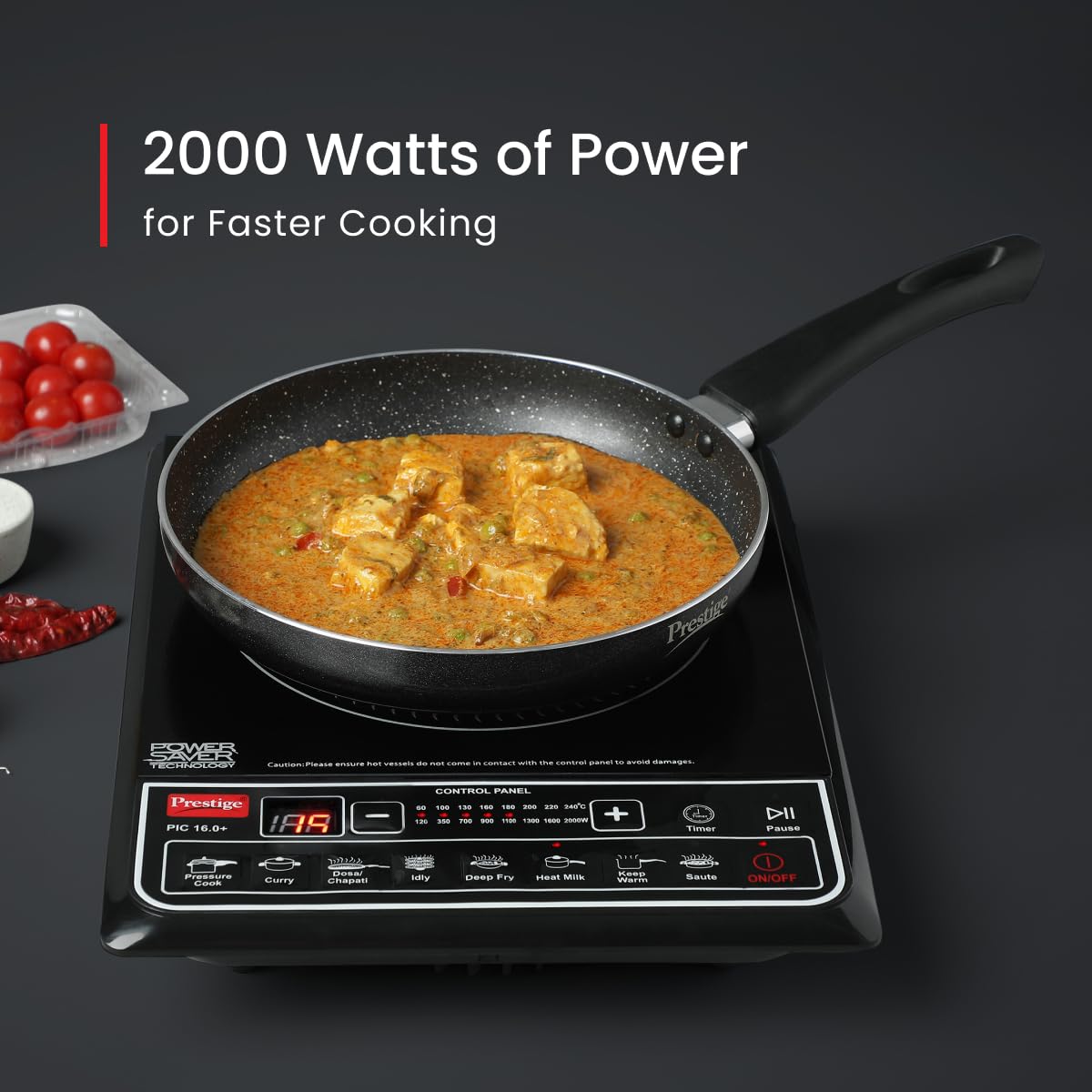 Prestige PIC 16.0 Plus 2000W Induction Cooktop 4KV Surge Protection #