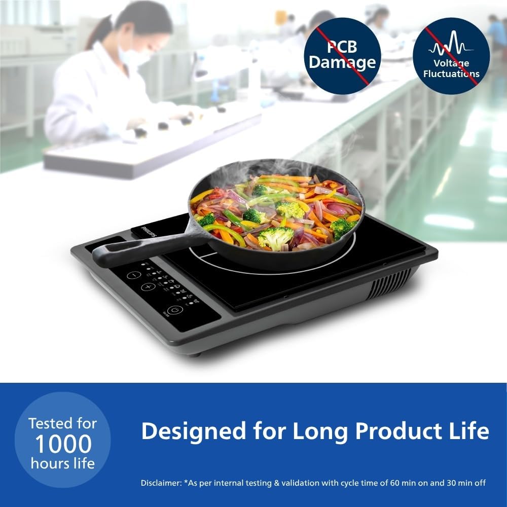 Philips HD4934 1300W Induction Cooktop Triple MOV Soft Touch Control #