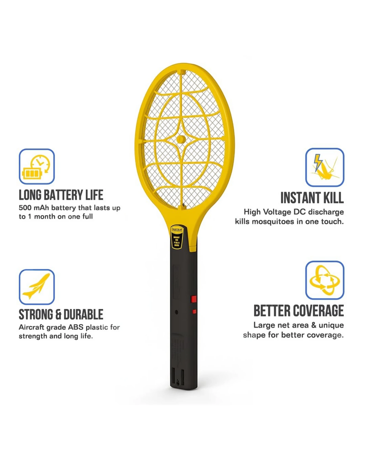 Fighter Rechargeable Mosquito Killer Bat – Electronic Swatter Yellow Black India