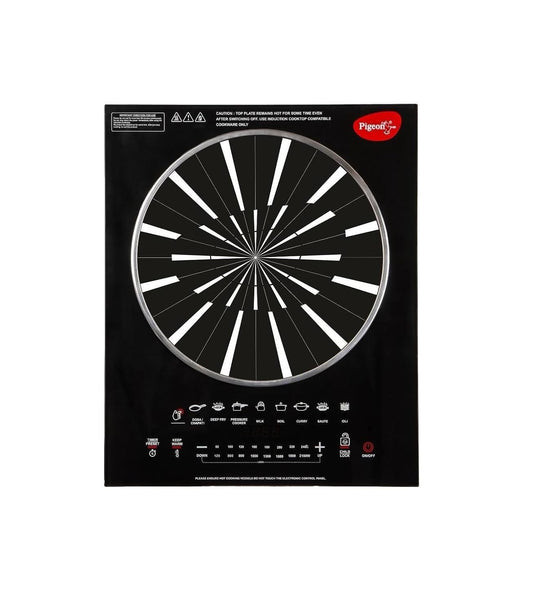 Pigeon Rapido Anti-Skid Induction Cooktop – 2100W High Power | 8 Preset Menus | Feather Touch Control | Energy Saving Cooker