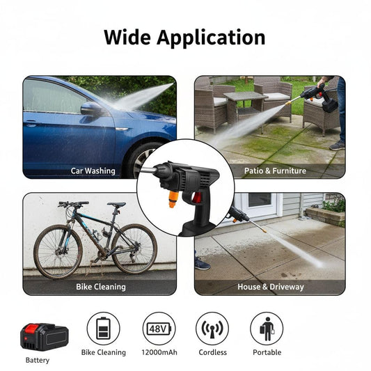 Oud Cordless Portable Wireless Pressure Washer Gun 48V – Car Bike Cleaning India