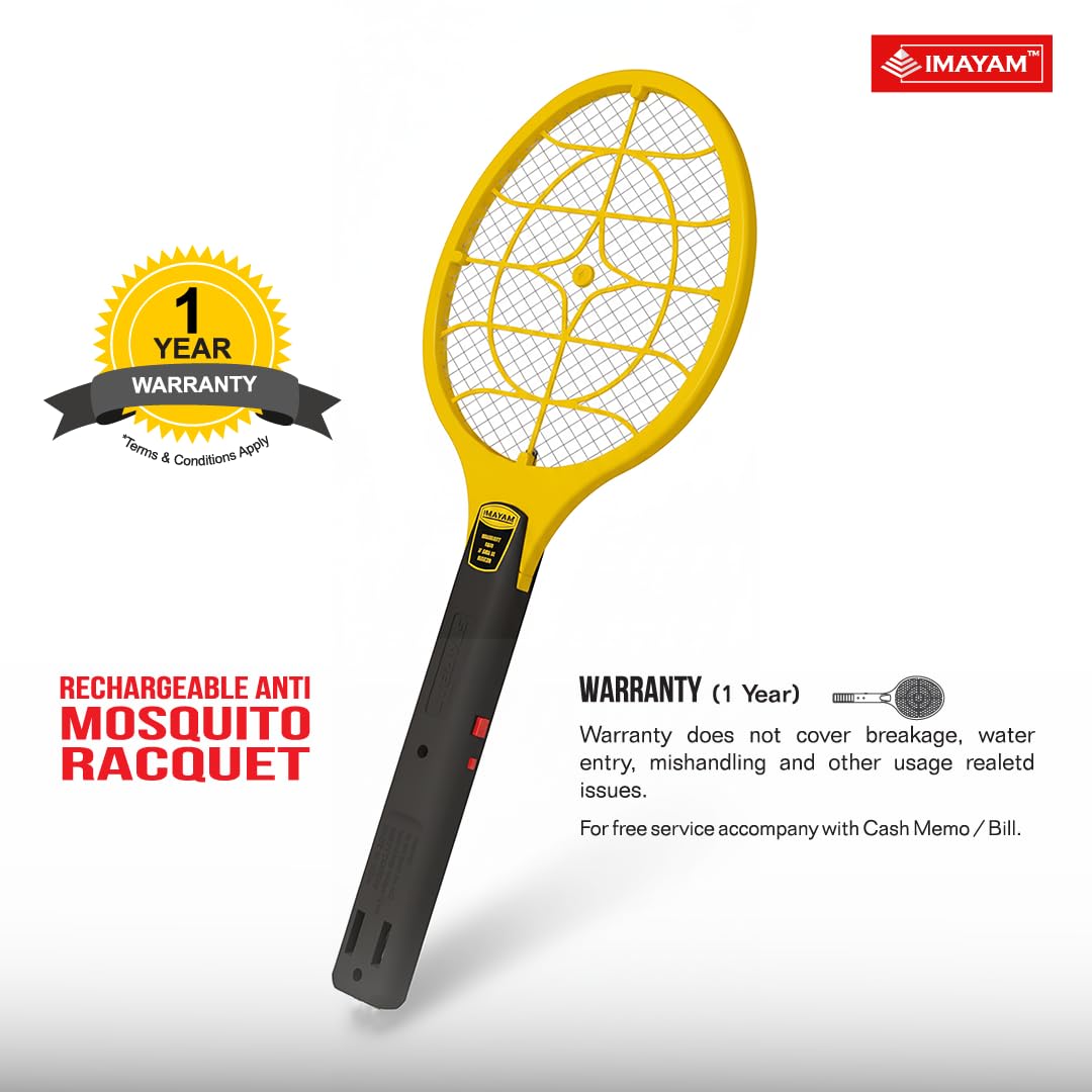 Fighter Rechargeable Mosquito Killer Bat Electronic Swatter Yellow Black #