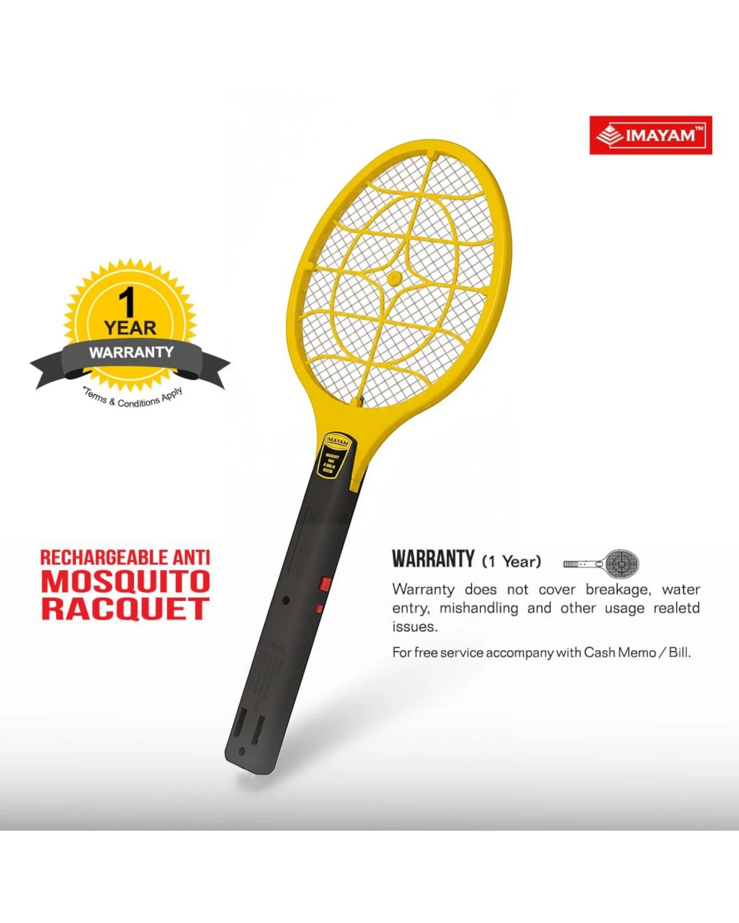 Fighter Rechargeable Mosquito Killer Bat – Electronic Swatter Yellow Black India