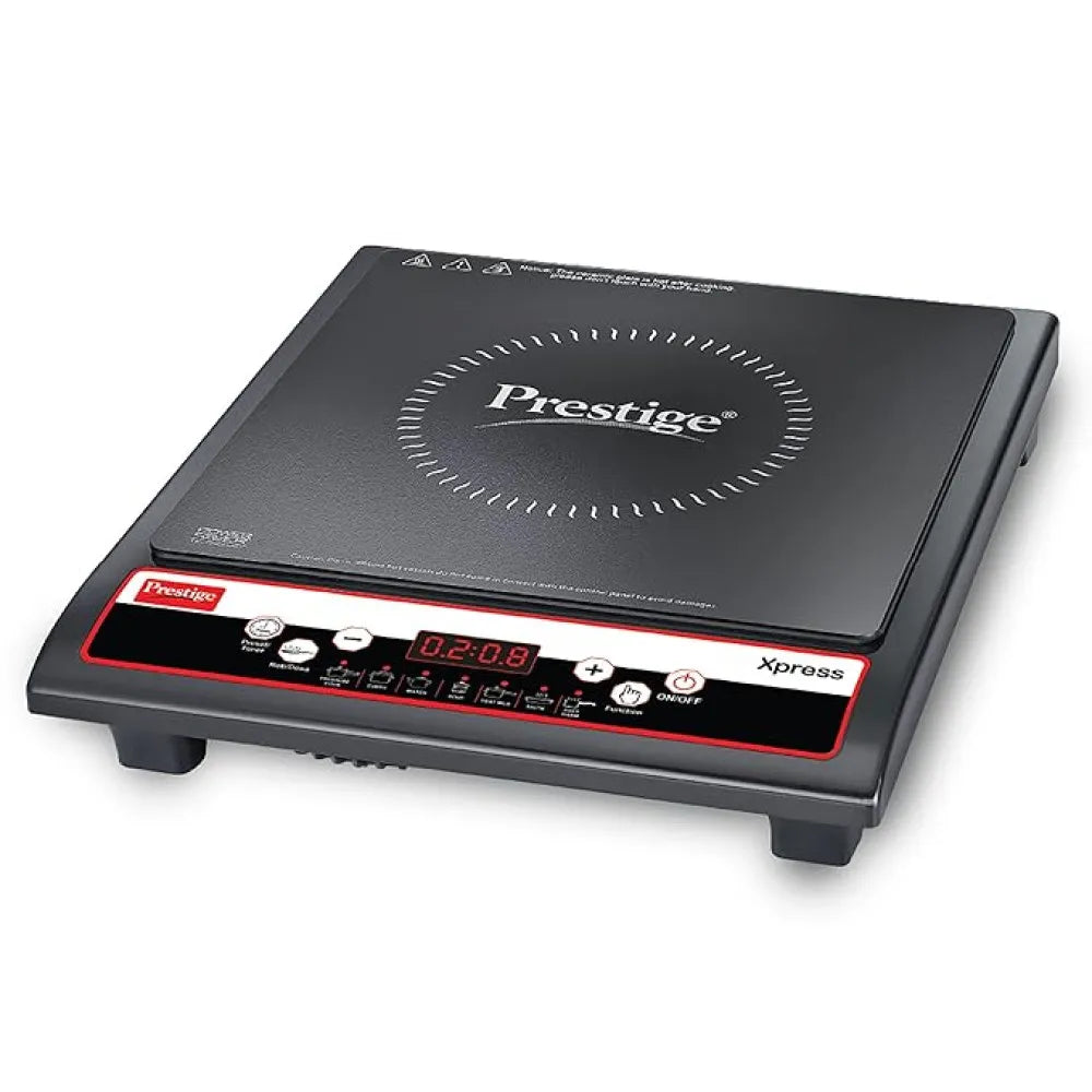 Prestige induction stove top view — Indian menu presets timer India 2026