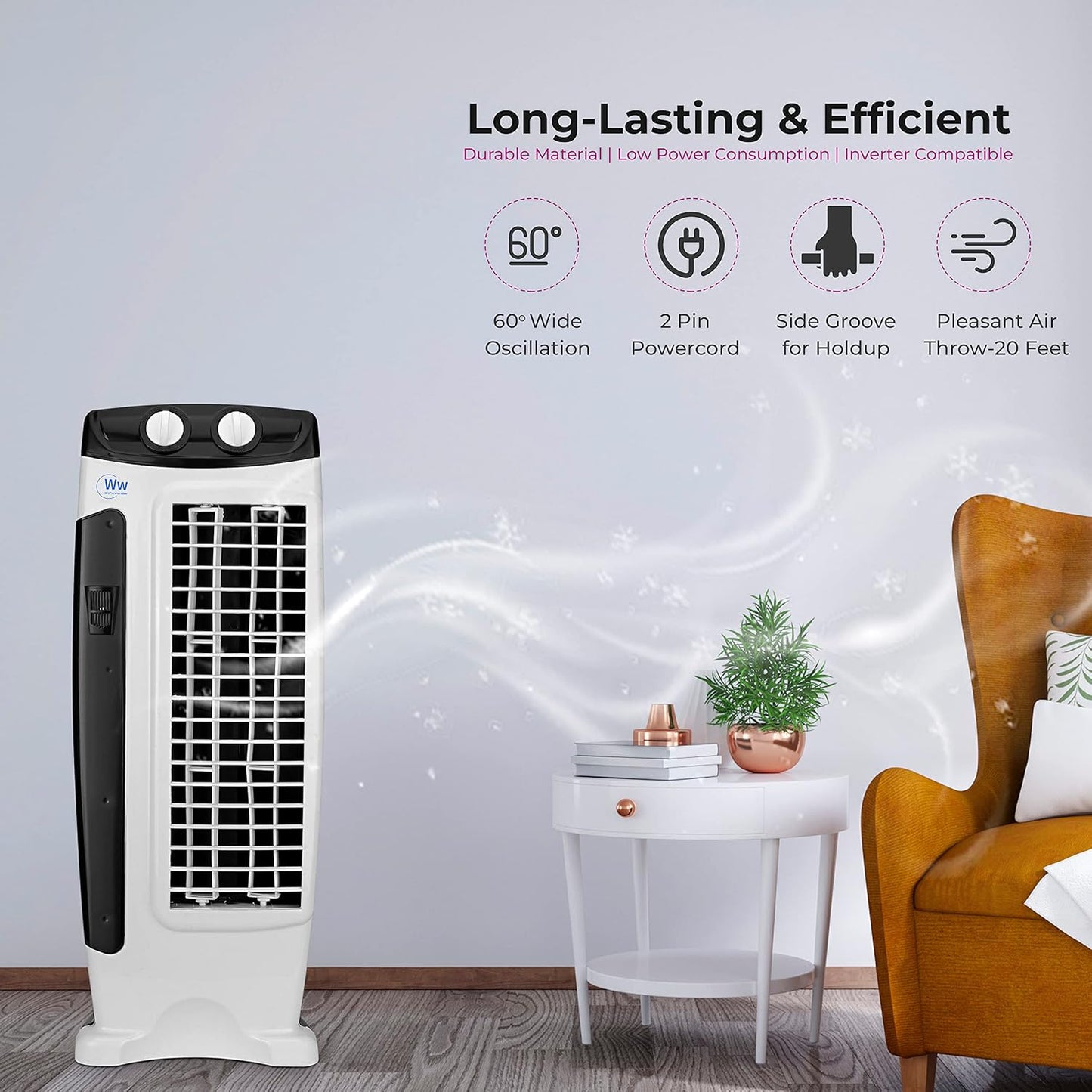 Vijayalakshmi Tower Fan 20ft Air Delivery 4 Way Air Flow High Speed #