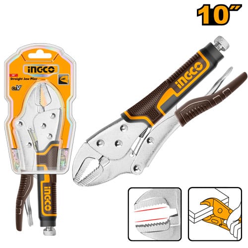 10" Straight Jaw Plier – Carbon Steel, Nickel-Plated (0–50mm Opening) HSJP0110