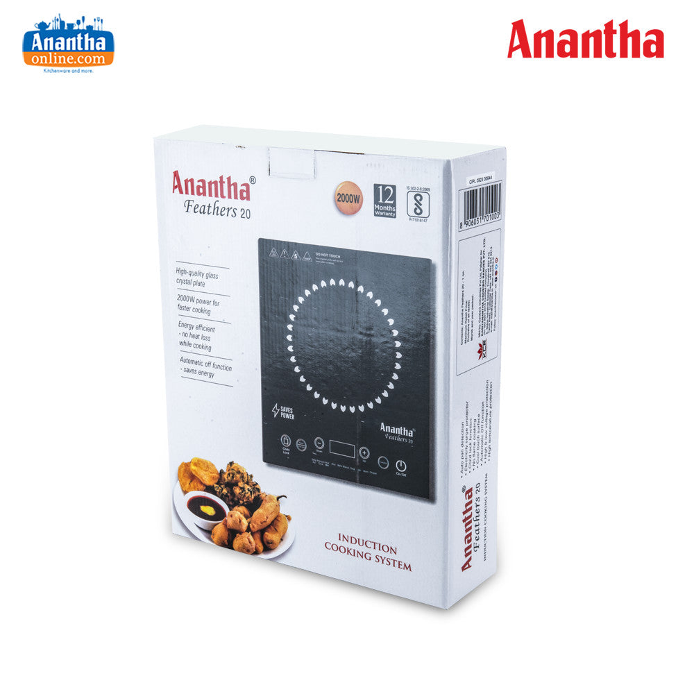 Anantha 2000W Induction Stove New Model with Feather Touch Controls & LED Display #