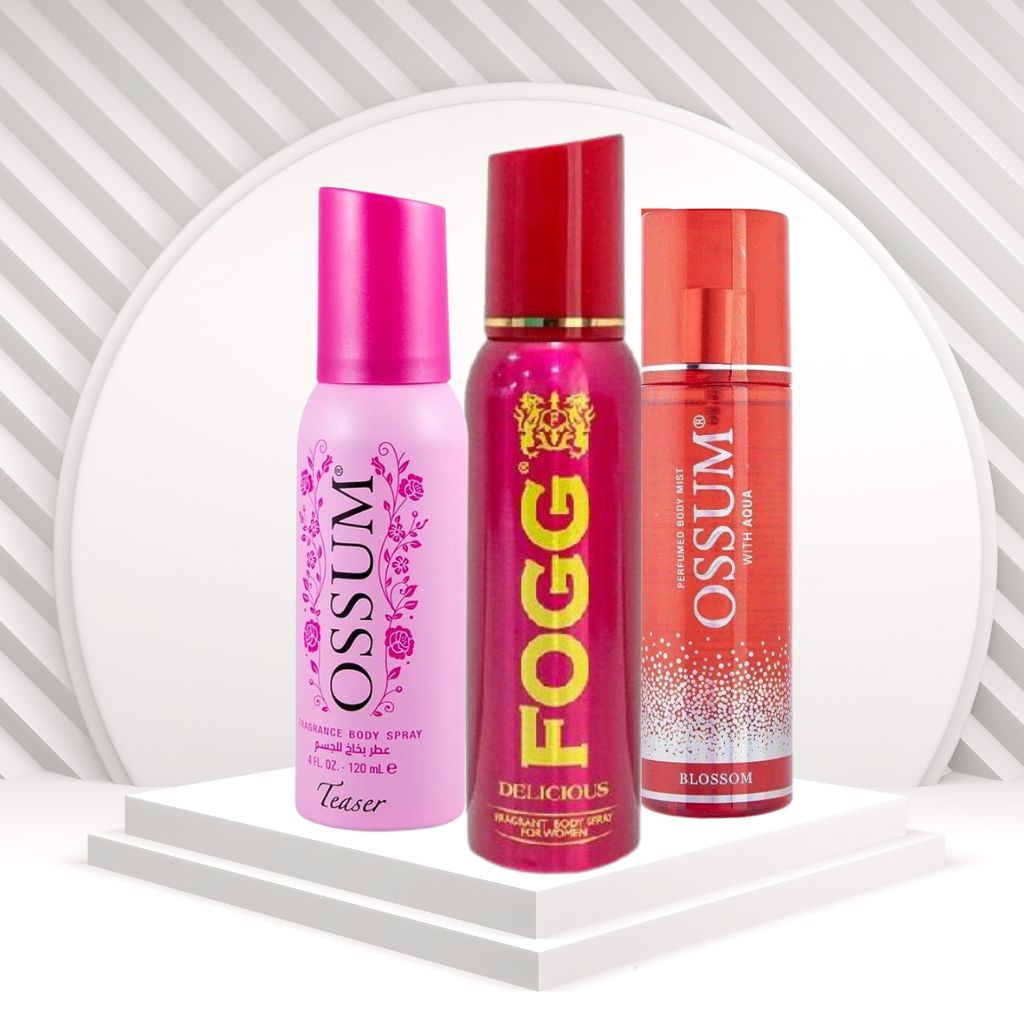 Ossum Teaser, Blossom,Fogg Delicious & Napoleon Perfume Combo 4Pcs Set Offer