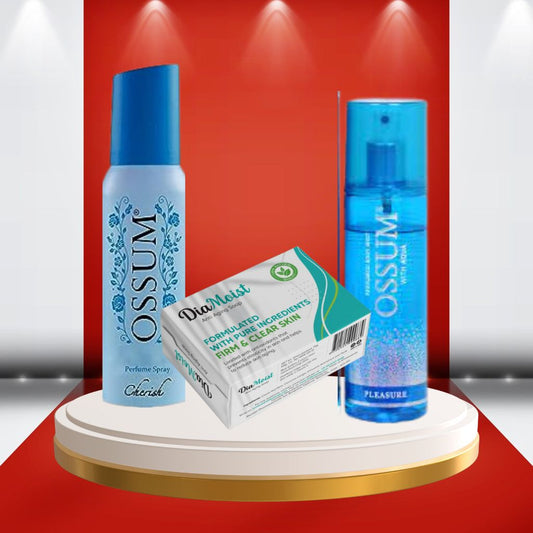Hafiya Anti Aging Soap Ossum Cherish & Pleasure Perfume Combo 3Pcs Set Offer - Faritha