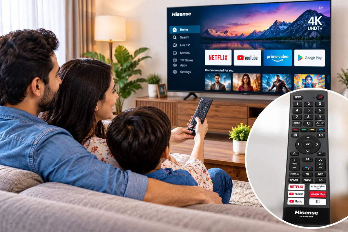 Hisense EN2B30H Smart TV Remote Control with Netflix & Prime Video Buttons