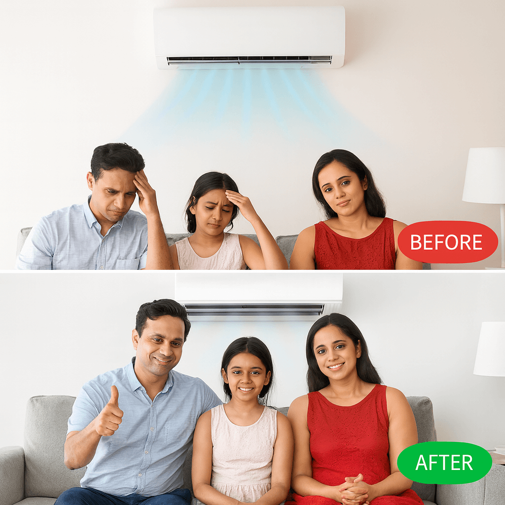 Daikin AC Remote 132A back view — 2 AAA batteries India Faritha 2026