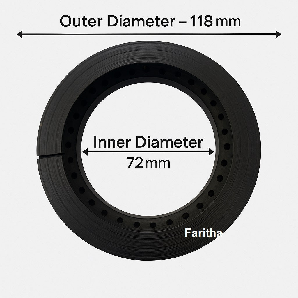 Elica Compatible Gas Stove Burner – Left Ring Burner for MFC 4 B 70 ED SWIRL NCI Hob (Black Glass, Single Piece Replacement)