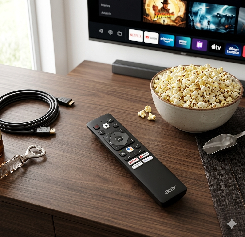 Acer Smart LED TV Remote Control – Compatible with Disney+ Hotstar, Netflix, YouTube & Prime Video with voice #