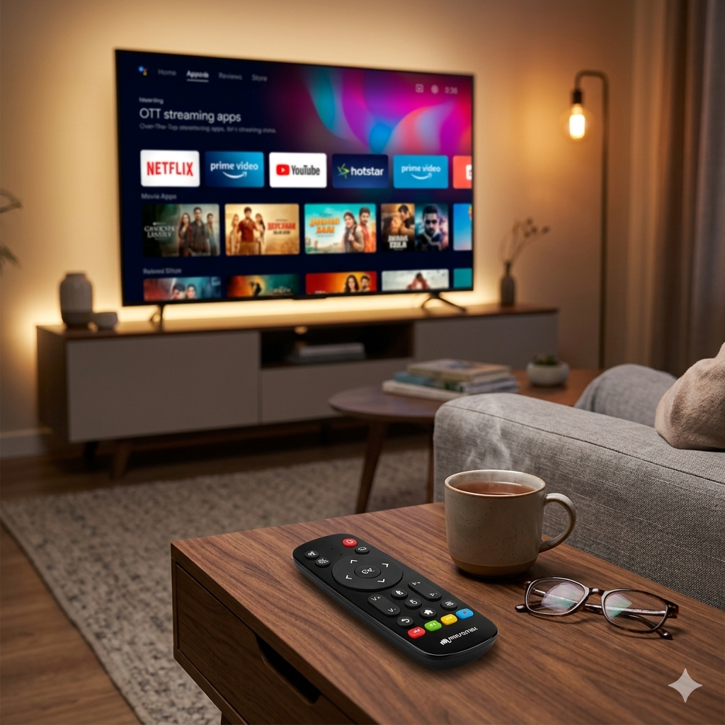 Micromax Smart LED TV Remote Control with Voice Command Multimedia Buttons India