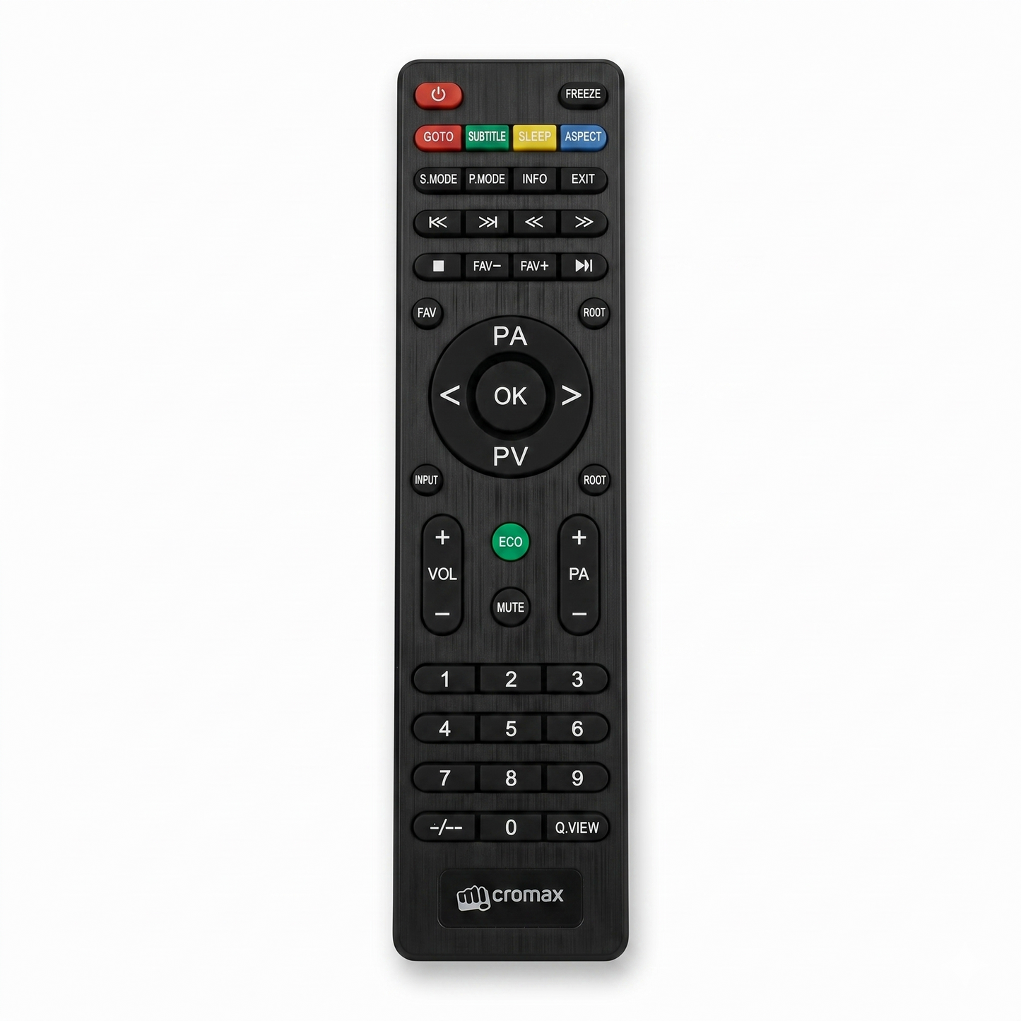 Micromax TV Remote LD41F — front view compatible all Micromax LED LCD TV models India Faritha