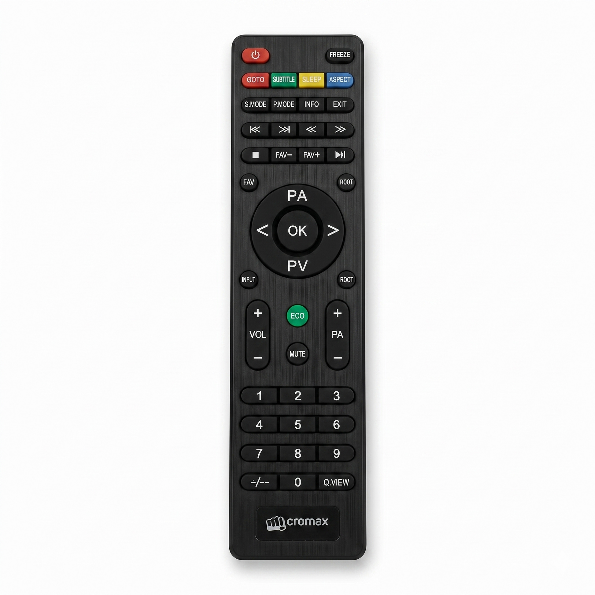 Micromax TV Remote LD41F — front view compatible all Micromax LED LCD TV models India Faritha