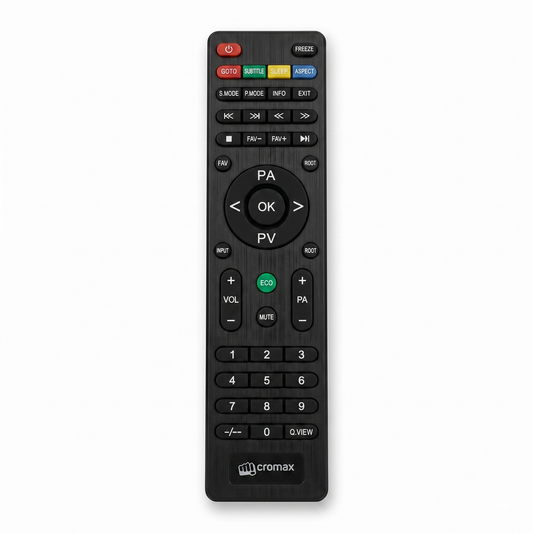Micromax TV Remote LD41F — front view compatible all Micromax LED LCD TV models India Faritha