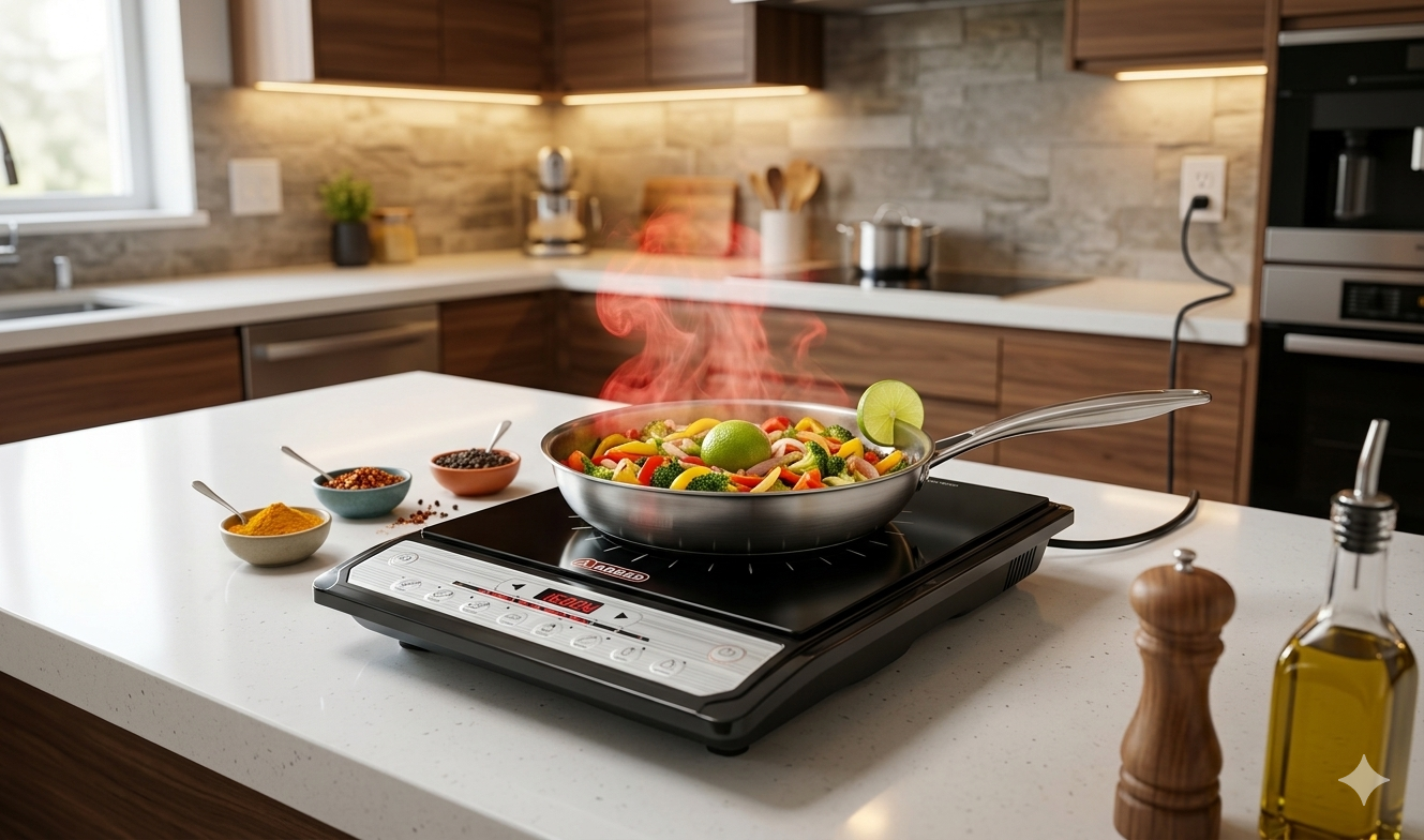 Arnad Induction Stove Portable Electric Induction Cooktop with Push Button Controls #