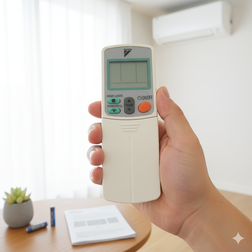 Daikin AC Remote AC92 AC59 buttons — temperature fan mode timer India Faritha 2026